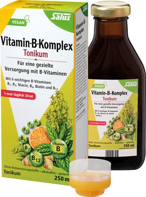 Flaske med Vitamin-B-Komplex